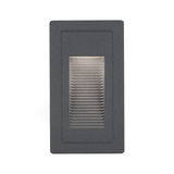 Rectangular anthracite LED wall recessed light with louvered design for ambient lighting