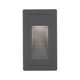 Rectangular anthracite LED wall recessed light with louvered design for ambient lighting