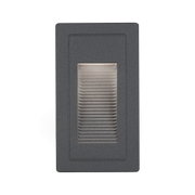 Applique LED rectangulaire en aluminium anthracite avec grille argentée pour escaliers