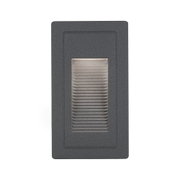 Applique LED rectangulaire en aluminium anthracite avec grille argentée pour escaliers