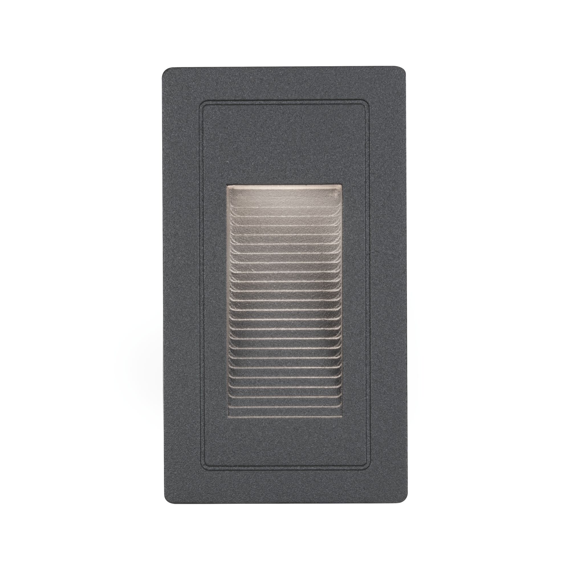 Applique LED rectangulaire en aluminium anthracite avec grille argentée pour escaliers
