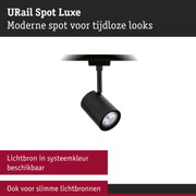 Moderne zwarte URail Spot Luxe metalen spot voor tijdloze LED-verlichting