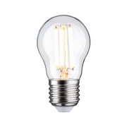 LED-Leuchtmittel in Glühbirnenform mit transparentem Glas und silbernem Sockel für energiesparende Beleuchtung