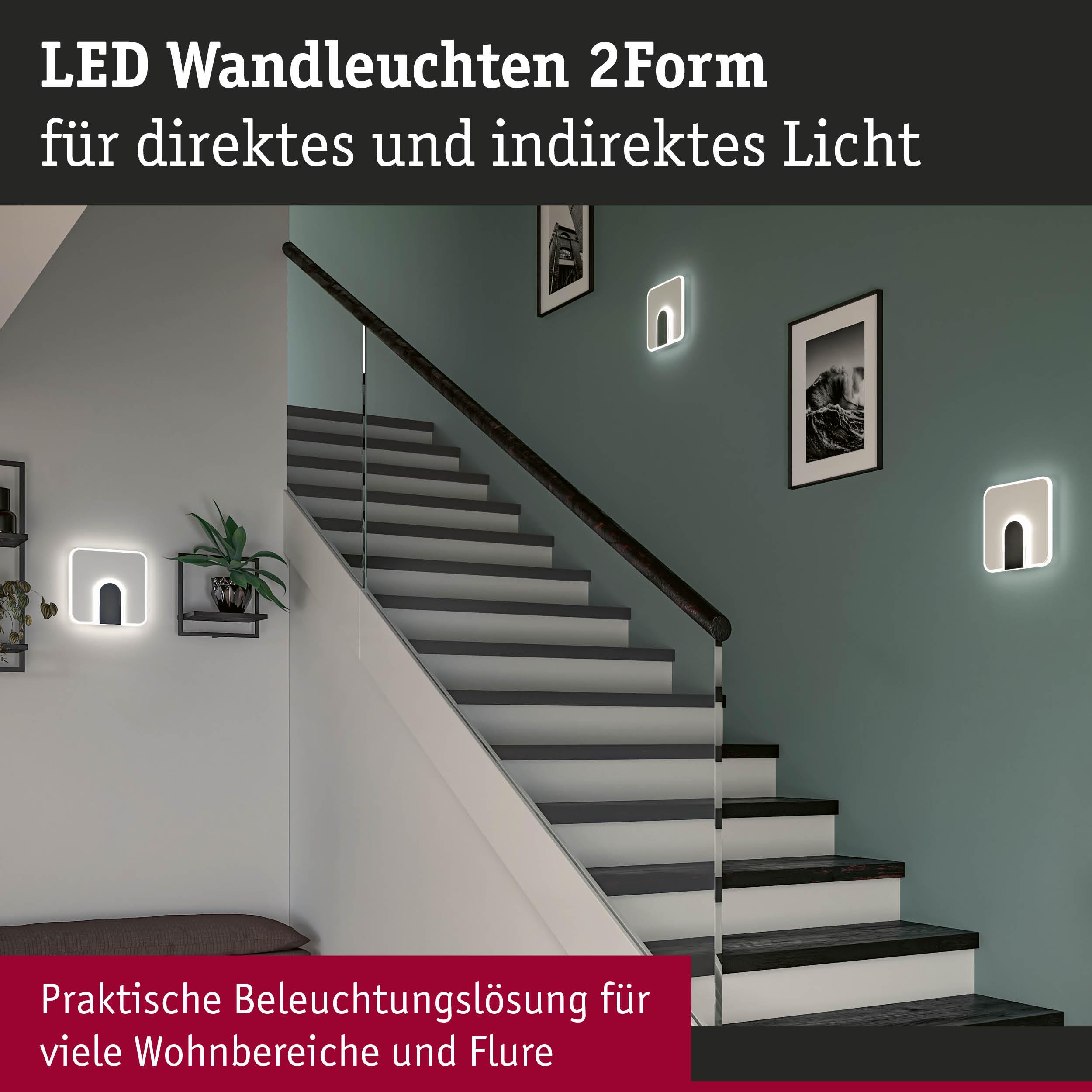 LED Wandleuchten 2Form in Weiß mit direktem und indirektem Licht für Wohnbereiche und Flure