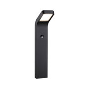 Black metal LED outdoor light with motion sensor and modern design for garden lighting