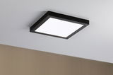 Black square LED ceiling light with white diffuser for modern room lighting