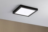 Black square LED ceiling light with white diffuser for modern interior lighting