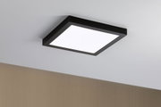 Black square LED ceiling light with white diffuser for modern room lighting