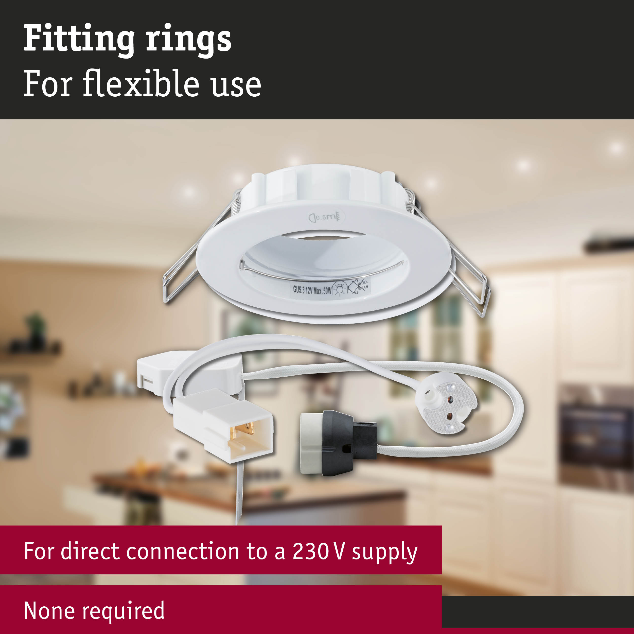 Premium LED Downlight IP44 round 79mm GU10 max. 50W 230V dimmable White