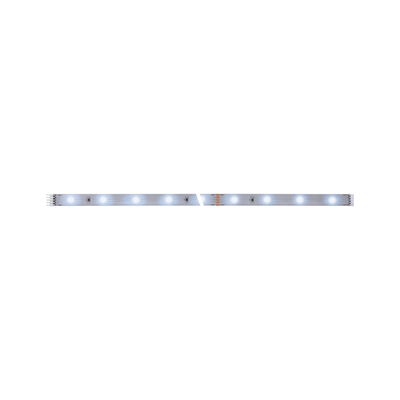 LED light strip with white LEDs on silver board for flexible indoor lighting solutions