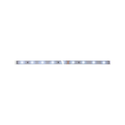 LED-Lichtband mit weißen LEDs auf silberner Platine für flexible Beleuchtungslösungen im Innenbereich