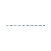 LED light strip with white LEDs on silver board for flexible indoor lighting solutions