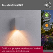 LED Wandleuchte Flame insektenfreundlich IP44 eckig 58x103mm 2200K 4W 265lm 230V 75° Weiß Metall