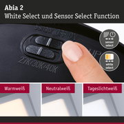 Abia 2 Schalter mit Sensor- und White Select Funktion für dimmbares LED-Licht in verschiedenen Weißtönen