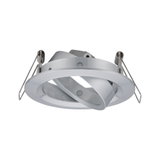 Moderne inbouwspot van geborsteld zilverkleurig aluminium met veerclips voor plafondmontage