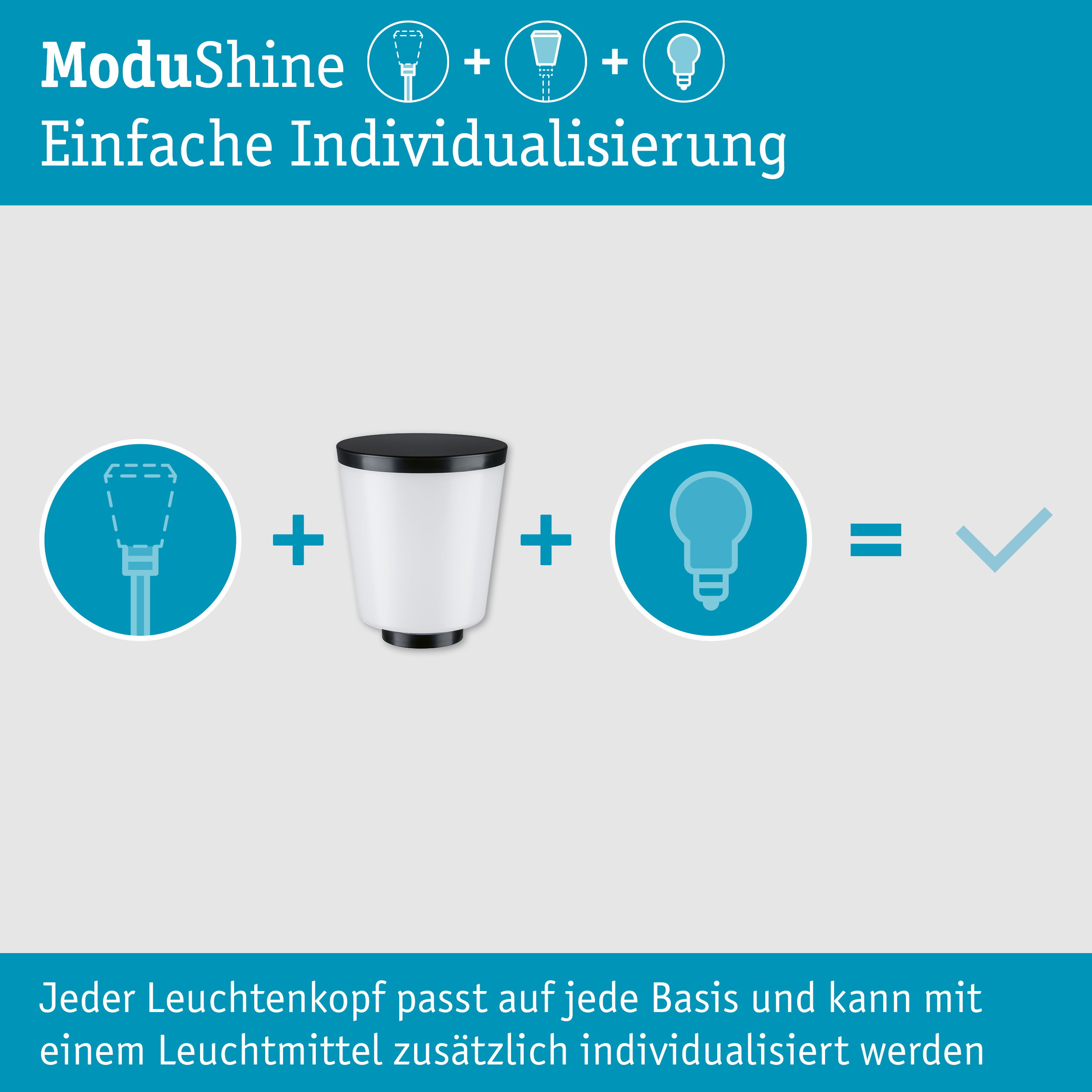 ModuShine Schirm Marento IP44 zylindrisch Anthrazit/Weiß