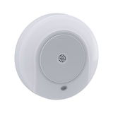 Détecteur de fumée rond blanc avec haut-parleur central et témoin LED pour la sécurité domestique