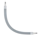 Curved grey metal power rail element for flexible lighting systems