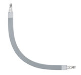 Curved grey metal power rail element for flexible lighting systems