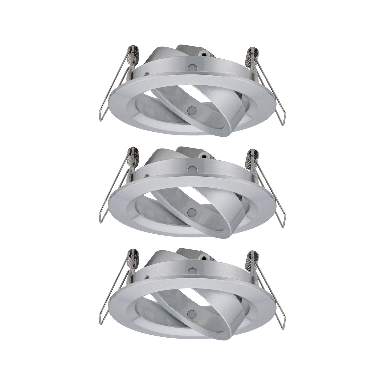 Recessed luminaire Choose Basic Set Swivelling round 84mm 50° max. 3x10W dimmable Turned aluminium