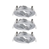 Ronde inbouwspot van geborsteld zilverkleurig aluminium met veerclips voor plafondmontage