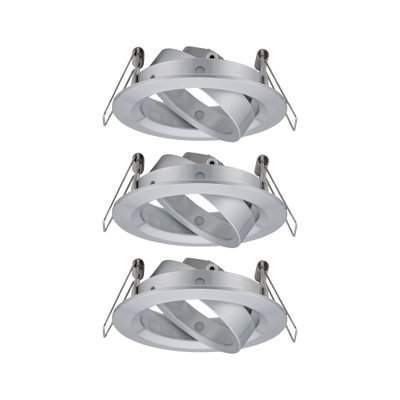 Ronde inbouwspot van geborsteld zilverkleurig aluminium met veerclips voor plafondmontage