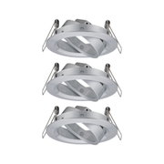 Okrągła oprawa wpuszczana z szczotkowanego aluminium w kolorze srebrnym z sprężynami montażowymi