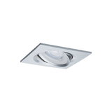 Spot encastré carré en aluminium brossé argenté pour éclairage LED moderne