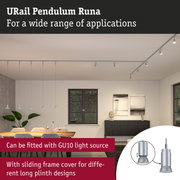 URail Pendulum Runa silver pendant light with GU10 bulb for versatile indoor lighting solutions