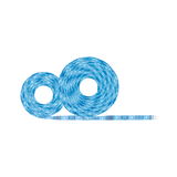 Zwei blaue LED-Lichtbänder aus flexiblem Material für dekorative Beleuchtung im Innenbereich.