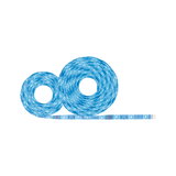 Zwei blaue LED-Lichtbänder aus flexiblem Material für dekorative Beleuchtung im Innenbereich.