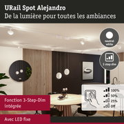 Spot URail Alejandro blanc avec fonction 3-Step-Dim intégrée et LED fixe pour ambiances variées