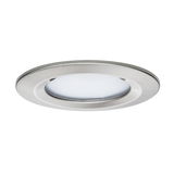 Rundes LED-Einbauleuchte aus gebürstetem Edelstahl mit weißem Diffusor für moderne Beleuchtung