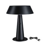 Sort LED bordlampe i metal med USB-opladningskabel, moderne minimalistisk skrivebordslampe