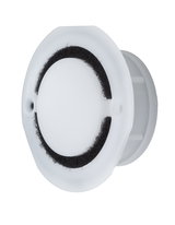 White plastic sealing plug with black felt ring for lighting systems and accessories