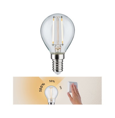 Dimbare LED-lamp met E14-fitting en lichtsterkte van 10 tot 100 procent voor energiezuinige verlichting