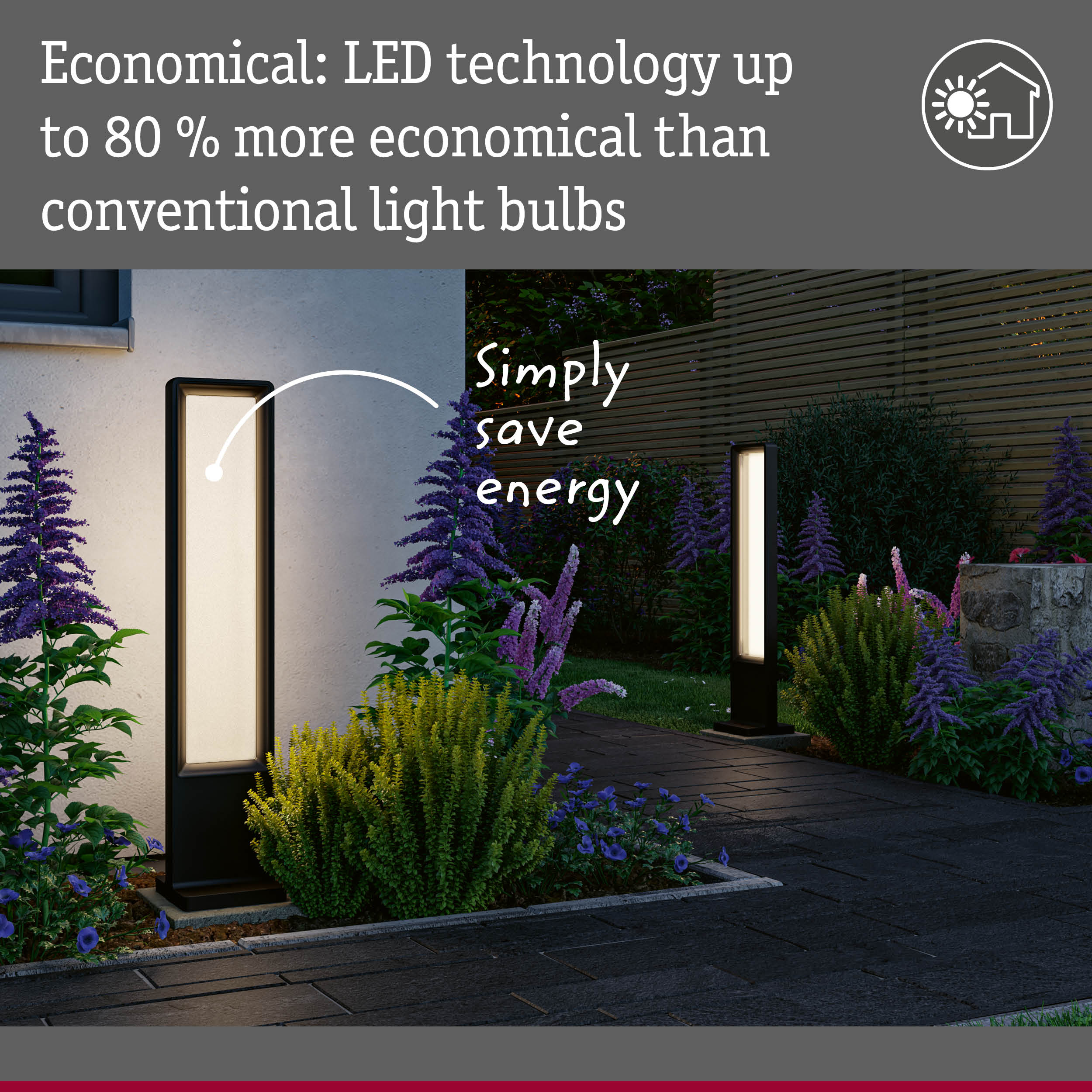 Modern black LED outdoor garden lights featuring energy-saving technology and sleek design