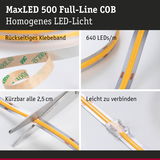MaxLED 500 COB LED-Streifen mit rückseitigem Klebeband, 640 LEDs/m, kürzbar und leicht verbindbar