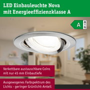 LED Einbauleuchte Nova aus Edelstahl mit Energieeffizienzklasse A und austauschbaren Coins