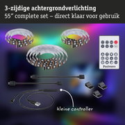 55 inch driezijdige LED-achtergrondverlichting set met afstandsbediening en USB-kabel voor tv-verlichting