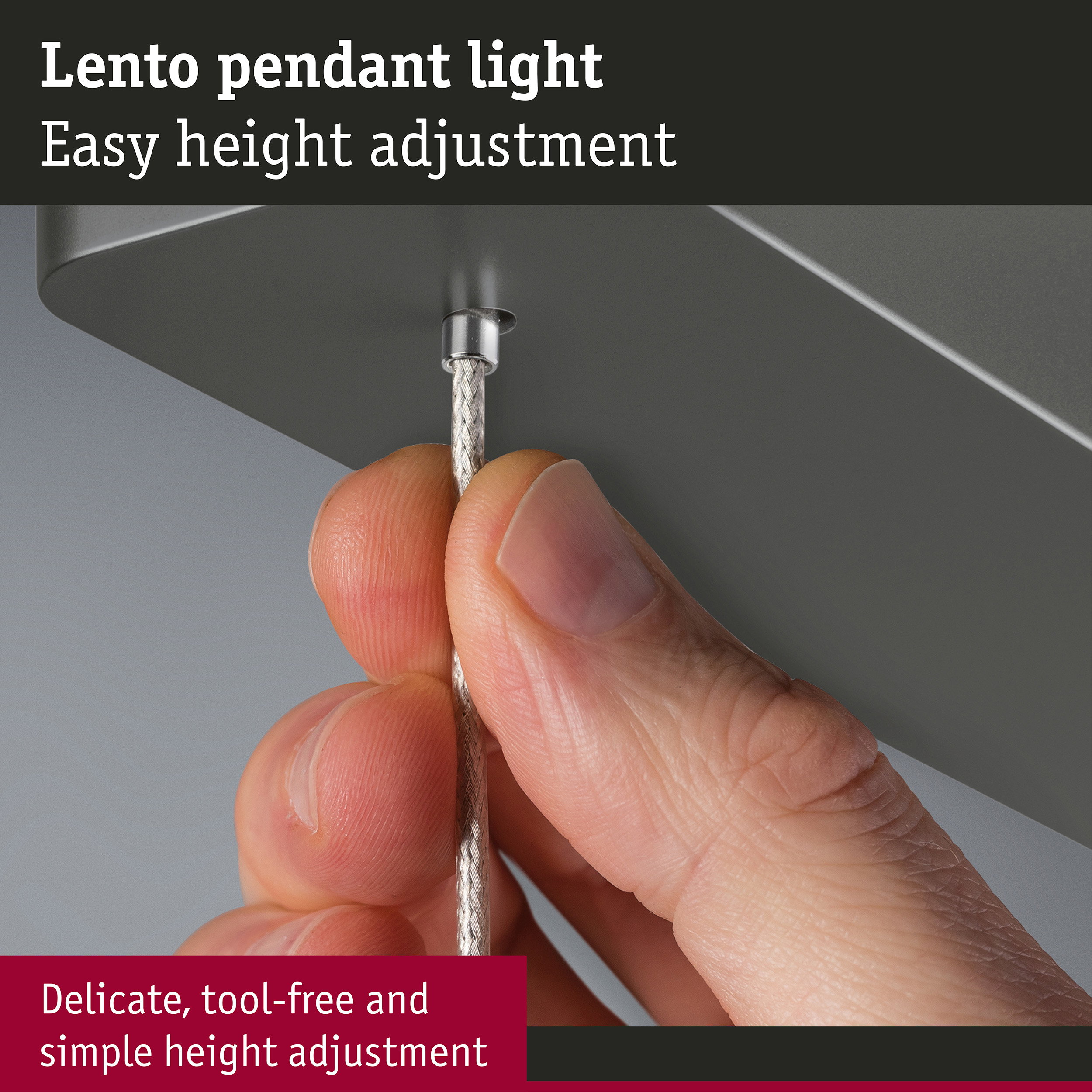 LED Pendant light Smart Home Zigbee 3.0 Lento Tunable White 2035lm 26,4W Titanium