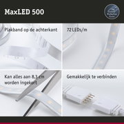 MaxLED 500 LED-strip met beschermhoes, 72 LEDs/m, zelfklevend en eenvoudig te verbinden