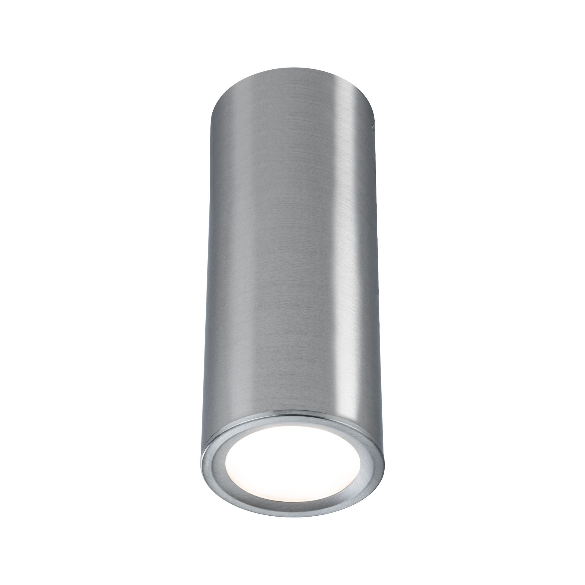 Moderner Deckenstrahler aus gebürstetem Aluminium in Silber für LED-Beleuchtung