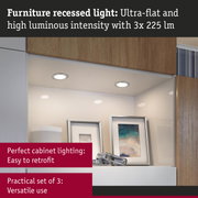 Ultra-flat white furniture recessed light with high brightness, perfect for cabinet lighting