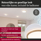 Ronde plafondlamp met houtdecor en IP44, spatwaterdicht met gelijkmatig warm wit licht voor badkamer