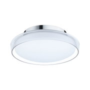 Plafonnier rond avec cadre chromé et verre acrylique blanc pour éclairage moderne