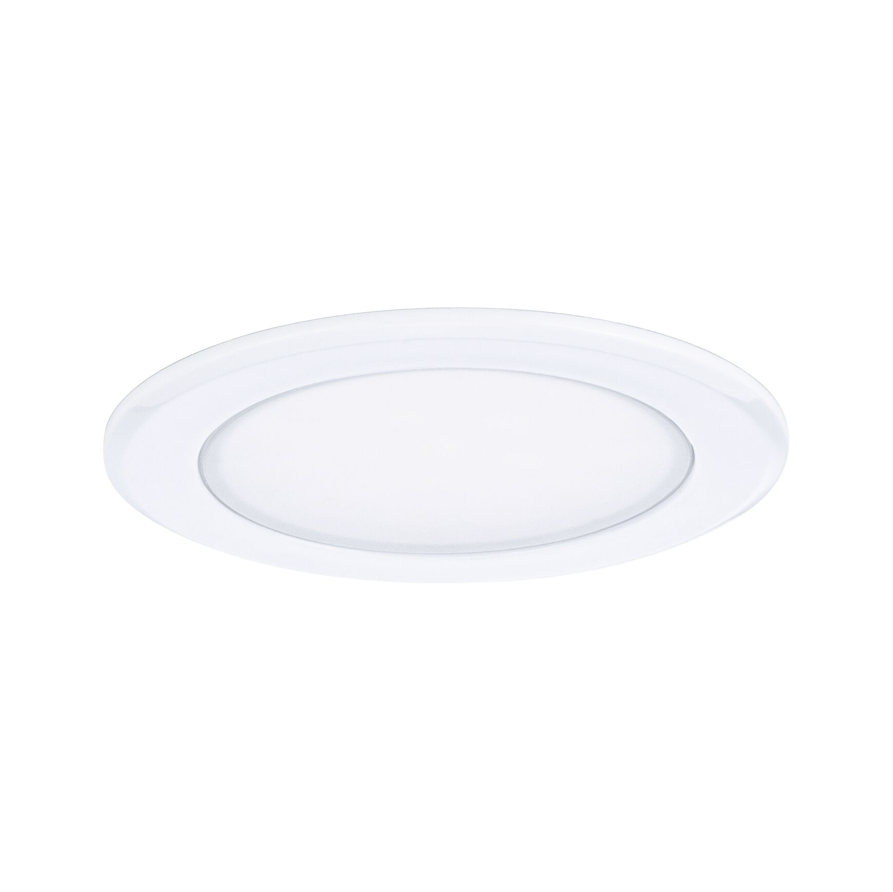 Round white LED recessed panel made of plastic for energy-efficient ceiling lighting