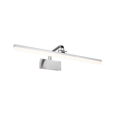 Moderne LED-Wandleuchte aus gebürstetem Aluminium in Silber mit warmweißem Licht für Wohnräume