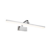 Moderne LED-Wandleuchte aus gebürstetem Aluminium in Silber mit warmweißem Licht für Wohnräume
