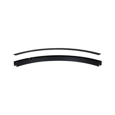 Black curved aluminum profile with removable strip for LED light strips, modern lighting accessory